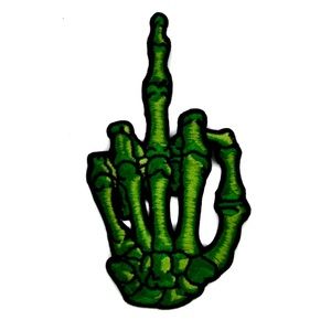 COPY - Green Skeleton Hand Middle Finger Patch Iron On